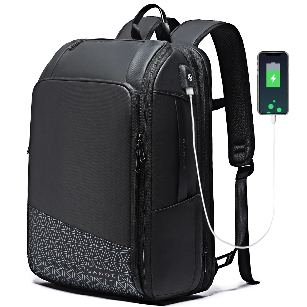 Top Trends: BANGE 17.3-Inch Expandable Travel Business Laptop Men&#039;s Backpack Large Capacity Waterproof External USB Charging Port Bag Shoppable Styles