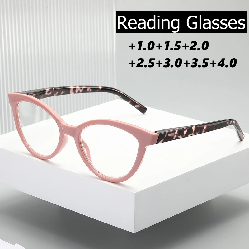 Top Trends: 2024 Trendy Cat Eye Reading Glasses Men Women Fashion Retro Far Sight Eyewear Unisex Elegant High Definition Presbyopia + 1.0+ 4.0 Shoppable Styles