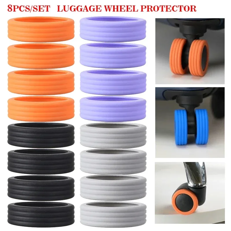 Top Trends: 8pcs Luggage Wheels Protector Silicone Wheels Caster Shoes Travel Luggage Suitcase Reduce Noise Chair Wheels Guard Cover Shoppable Styles