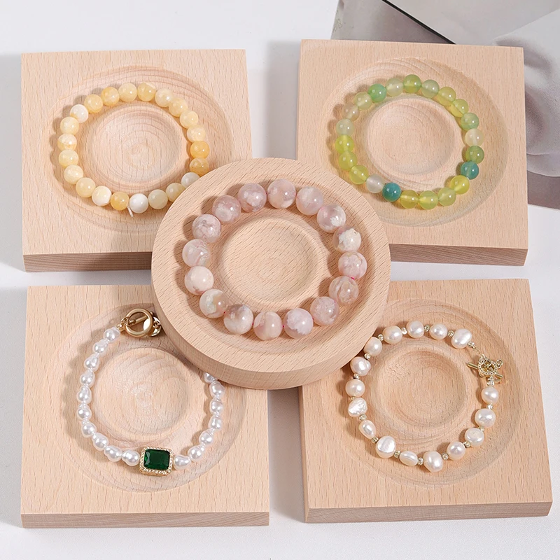 Top Trends: Wooden Color Jewelry Plate Tray Design Bracelates Rings Holder Display Case Crafts Gifts Organizer Beads Showcase Natural Board Shoppable Styles