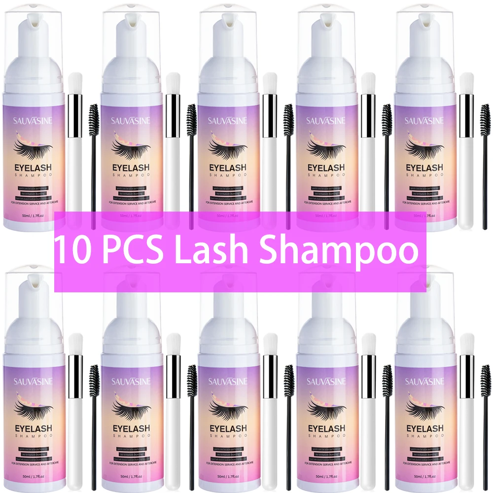 Top Trends: 50ML Eyelash Extension Cleanser Shampoo Kit Mousse Fast Makeup Glue Removal Foam Set For Women Deeply Cleaning With Brush Shoppable Styles