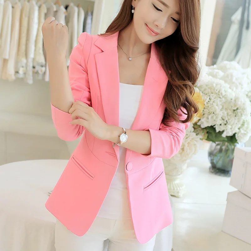 Top Trends: Women Blazer Korea Casual Slim Blazers Jackets Work Coat Outerwear Fashion Spring Career Female Jacket Office Lady NS5262 Shoppable Styles