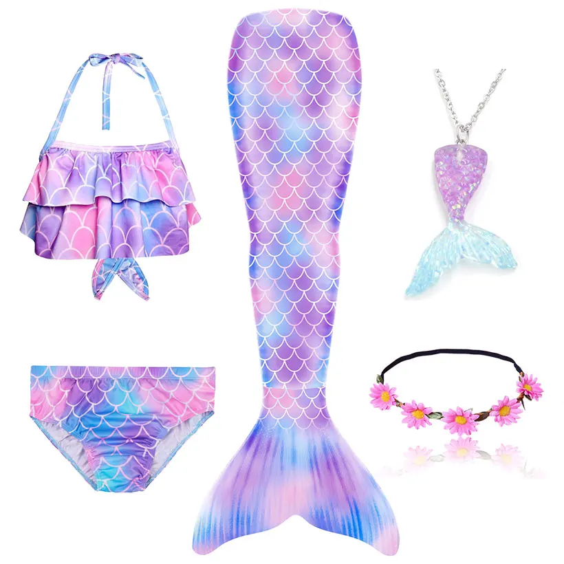 Top Trends: Girls Swimwear 3pcs Mermaid Tails For Kids Bikini Set Swimming Dress Bathing Suit Todder Swimsuit Girl 6 Years 8 Years 12 Years Shoppable Styles