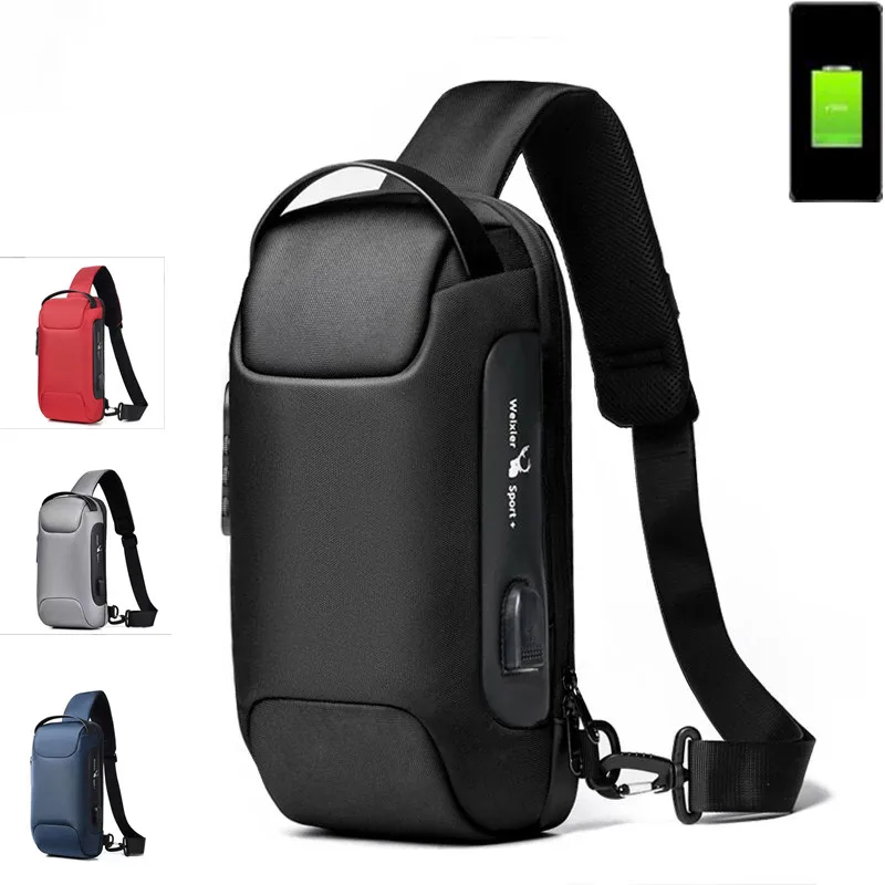 Top Trends: Men's Chest Bag Waterproof Anti-theft USB Crossbody Bags Men Bag Oxford Sport Sling Bag Shoulder Messenger Bag For Men Chest Bag Shoppable Styles