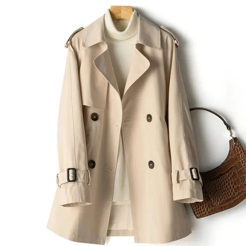 Top Trends: Spring Autumn Women Clothes 2022 New Women&#039;s Windbreaker Khaki Lapel Double Button Jacket Loose Trench Coat Female Outwear Shoppable Styles