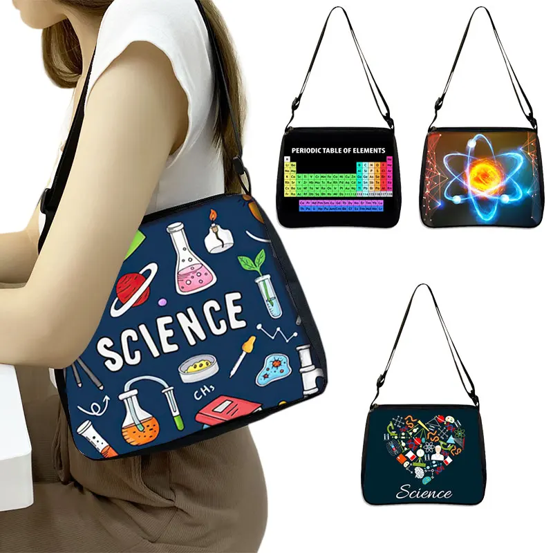 Top Trends: Cute Science Chemistry Shoulder Bag Periodic Table Of Elements Women Handbag Crossbody Bag For Travel Phone Holder Messenger Bag Shoppable Styles