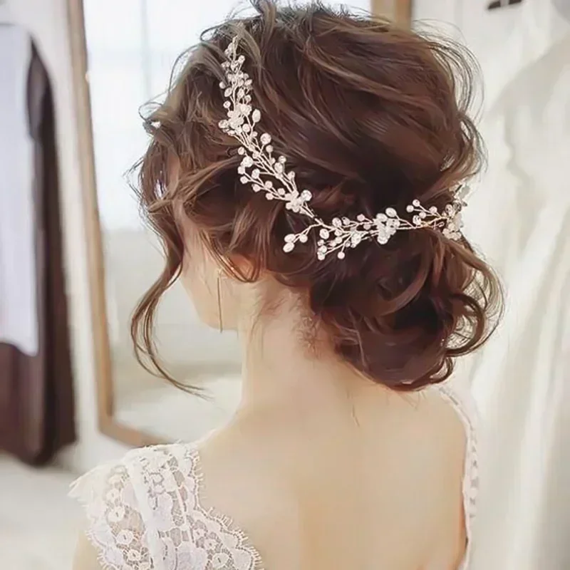 Top Trends: Wedding Hair Accessories Crystal Pearl Vine Head Belt Bridal Ornaments Fashion Jewelry Bride Headdress Headbands Accessory Shoppable Styles