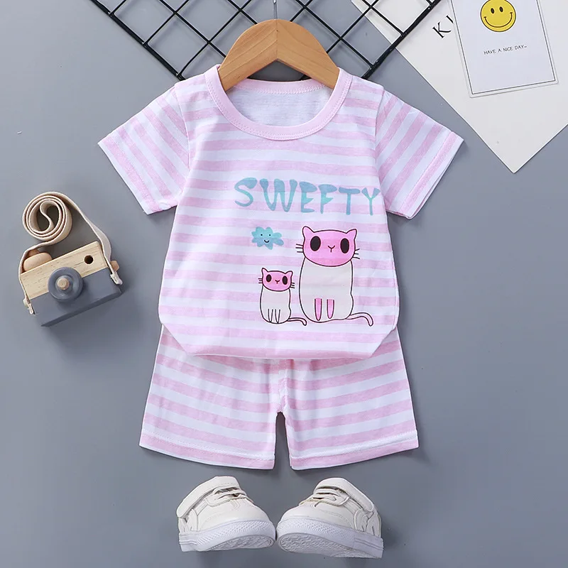 Top Trends: Cotton Infant Boy Girl Clothes Summer Suit Baby Sets Cute Tshirt Toddler Boys Short Sleeve T-shirt+ shorts Suit Dropshipping Shoppable Styles - Image 6