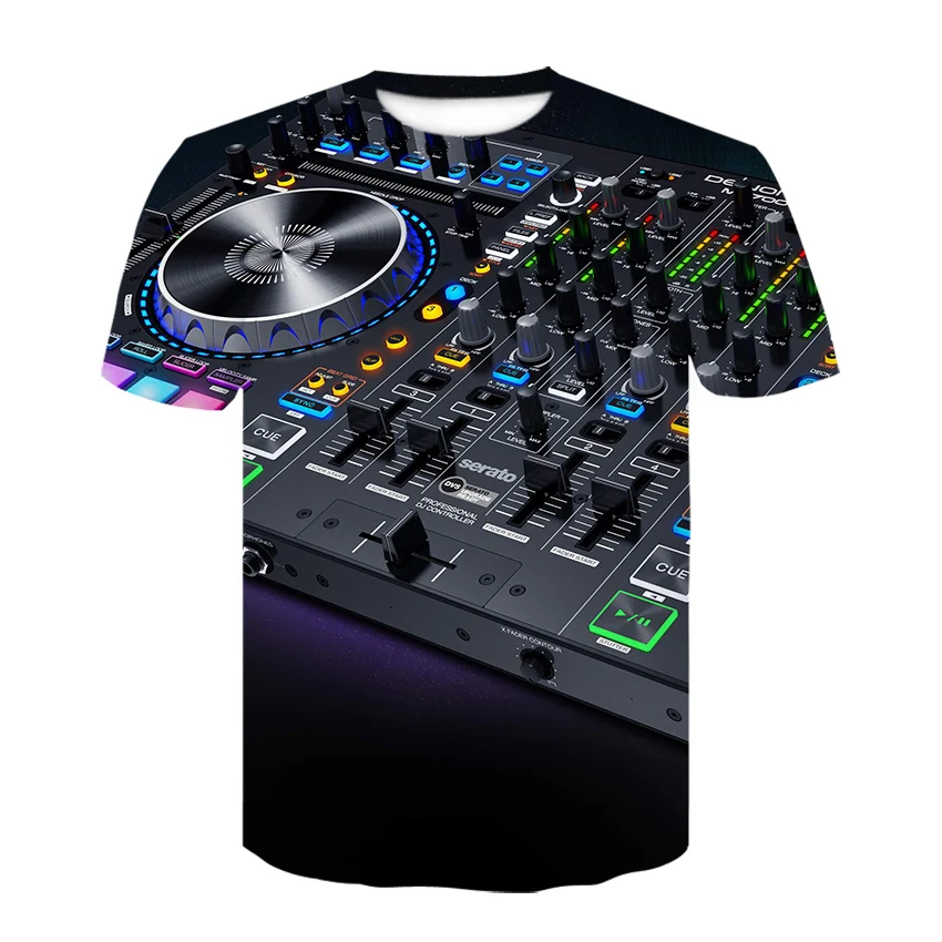 Top Trends: New Summer Leisure Fashion DJ Clothing Drum Set Pattern Men T-Shirts 3D Print Hip Hop Tees Round Neck Short Sleeve Tops Shoppable Styles