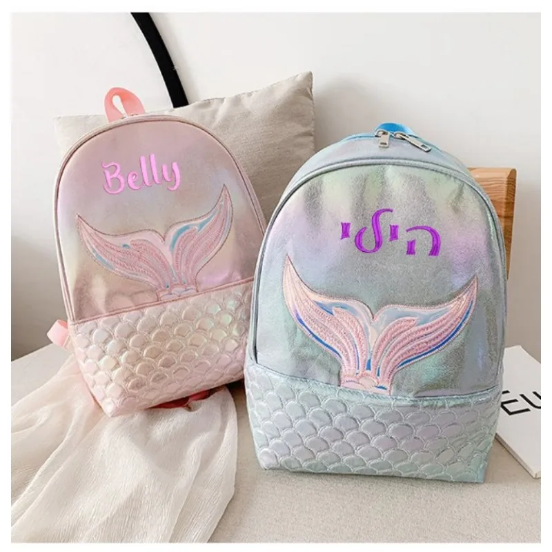 Top Trends: Personalized Mermaid Embroidered Backpack Custom Name Embroidery School Bag Book Bag Back To School Backpack Gift For Kid Shoppable Styles