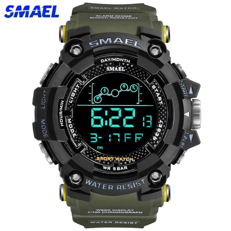 Top Trends: SMAEL Mens Watch Military Waterproof Sport WristWatch Digital Stopwatches For Men 1802 Military Electronic Watches Male Clock Shoppable Styles