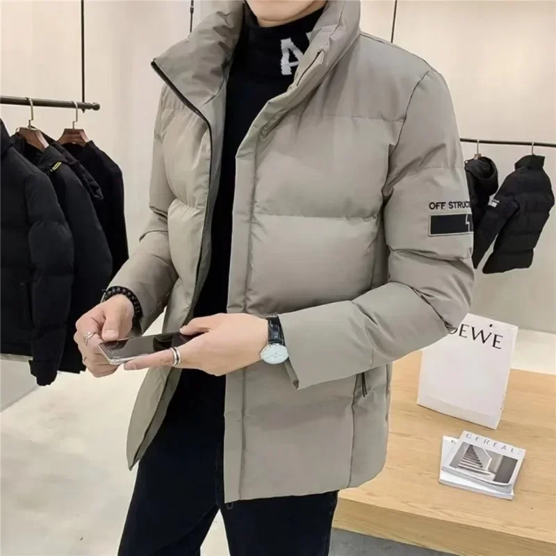 Top Trends: New Stand Collar Men Windbreaker Cotton Padded Jacket Down Cotton Coat Warm Thick Winter Parka Casual Jacket Men&#039;s Clothing 2023 Shoppable Styles