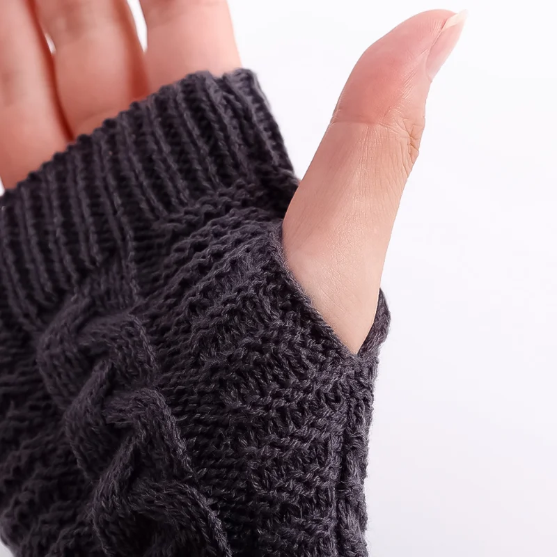 Top Trends: New Long Fingerless Knitted Gloves Women‘s Mitten Winter Arm Warmer Arm Sleeve Casual Soft Girls Goth Clothes Punk Gothic Glove Shoppable Styles - Image 5