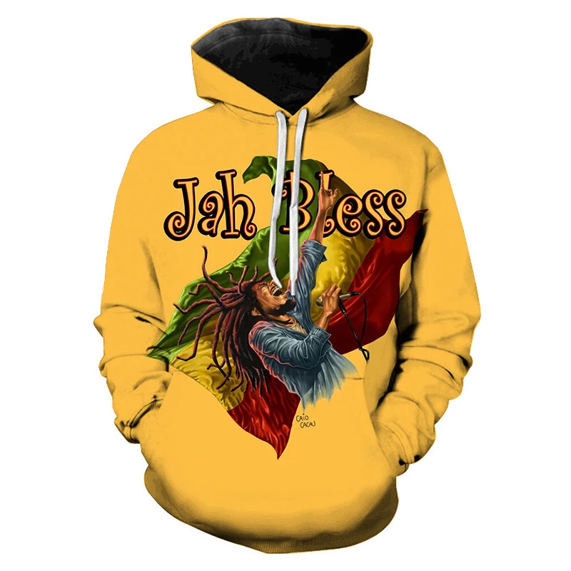 Top Trends: Jah Bless Men Women 3D Hoodies Cool Oversized T Shirt Reggae Music Bob Marley Casual Sweatshirt Hoodies Men's Clothing Cosplay Shoppable Styles