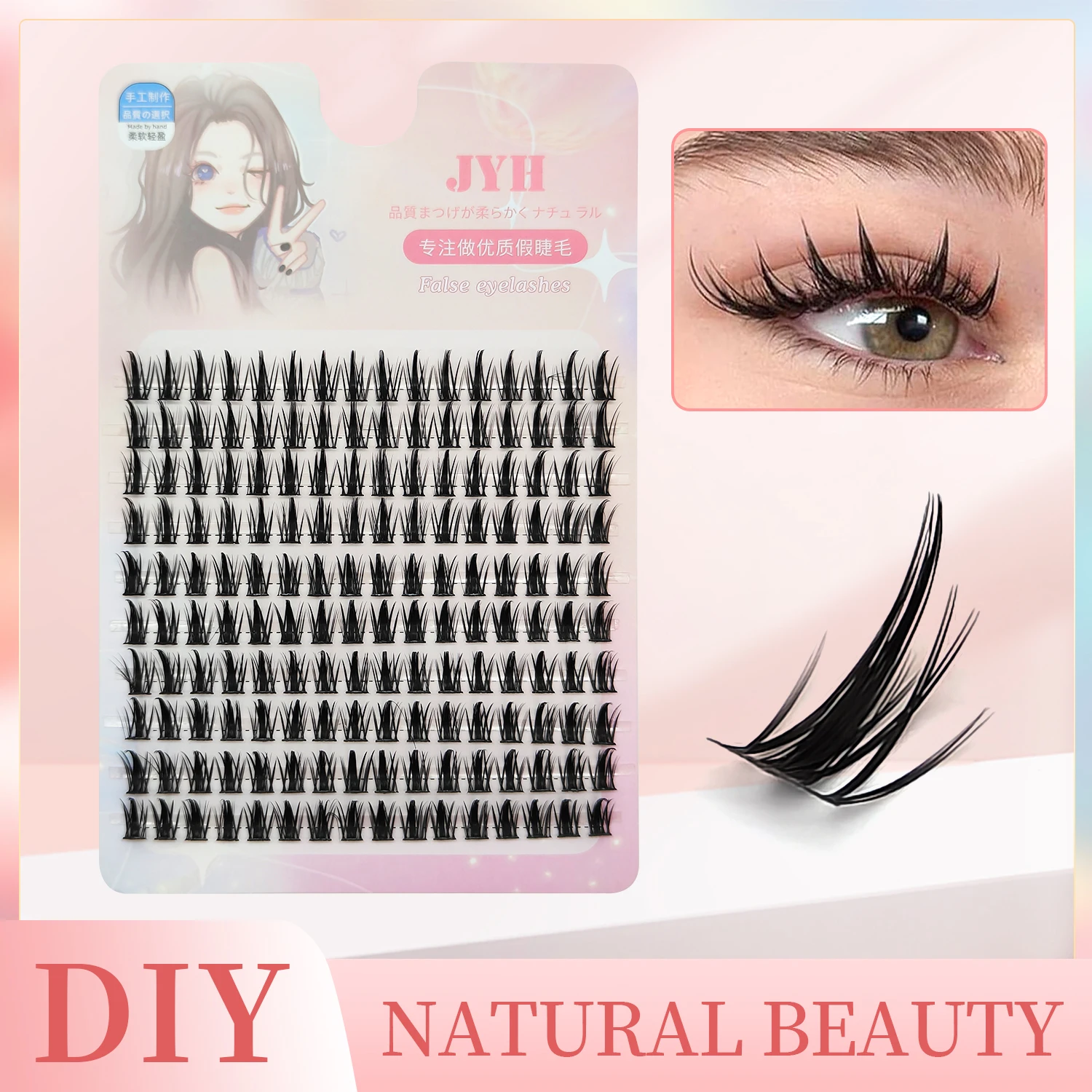 Top Trends: ADIYA 120 Clusters DIY Individual Cluster Lashes Bunch Eyelash Extension Natural Dovetail Segmented Lashes Eyelashes Bundles Shoppable Styles