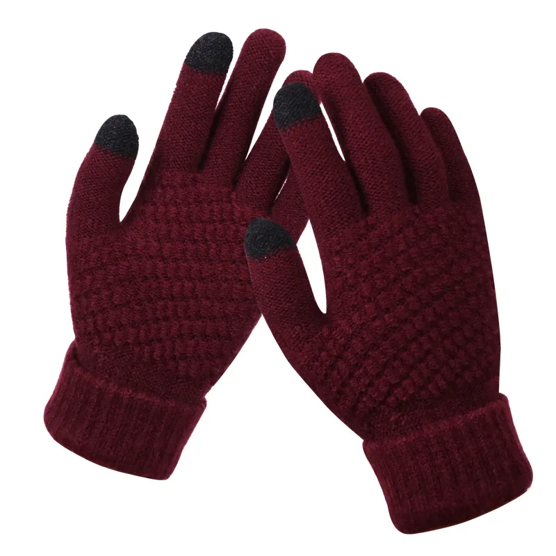 Top Trends: Winter Warm Knitted Gloves Mobile Phone Touch Screen Knitted Gloves Winter Thick Warm Adult Gloves For Men Women Shoppable Styles - Image 4