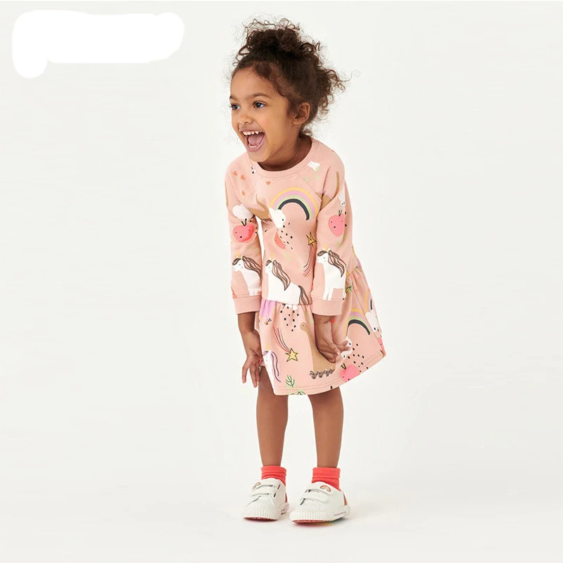 Top Trends: Jumping Meters Long Sleeve Princess Girls Dresses Animals Rainbow Print Autumn Spring Hot Selling Birthday Party Dresses Shoppable Styles