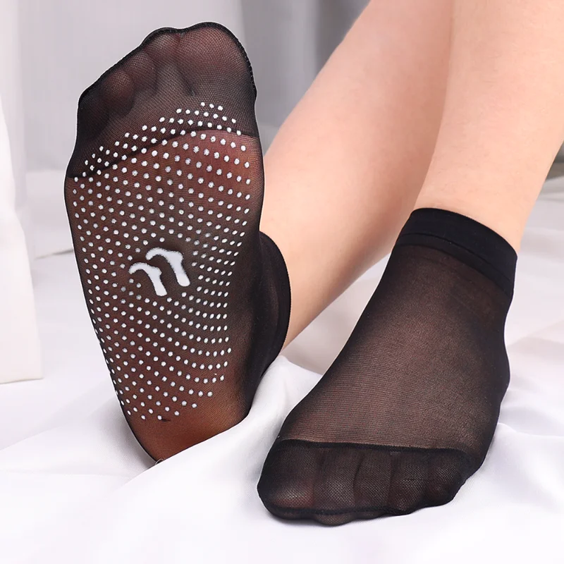 Top Trends: 2 / 10pcs Skin Color Transparent Thin Women Crystal Silk Socks Nylon Fashion Ladies Female Summer Short Ankle Silk Socks Meias Shoppable Styles - Image 2