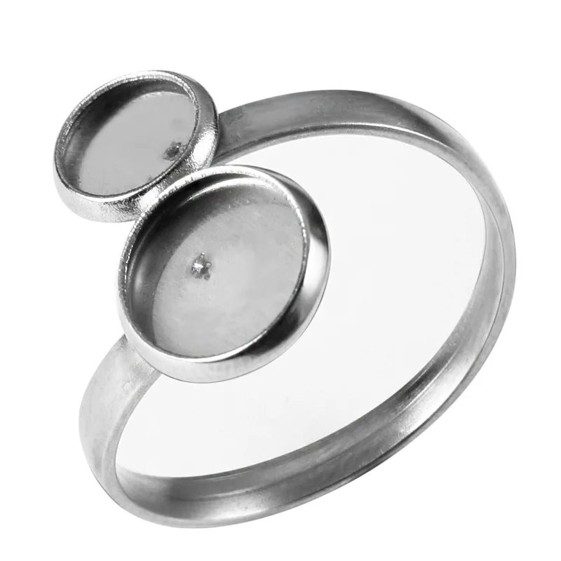 Top Trends: 2pcs / Bag Stainless Steel Ring Holder Inverted Mold Double Plate Couple Pair Ring Bottom Tray For DIY Jewelry Making Accessorie Shoppable Styles