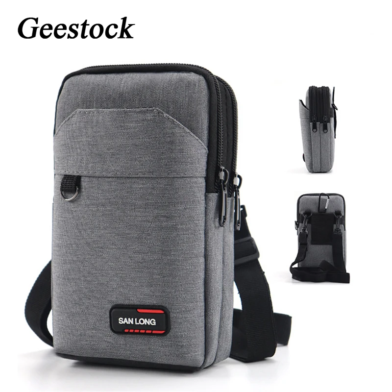 Top Trends: Geestock Waterproof Waist Bag For Men Fanny Pack Double Layer Phone Pouch Bag Outdoor Belt Bag Crossbody Сумка Для Телефона Муж Shoppable Styles