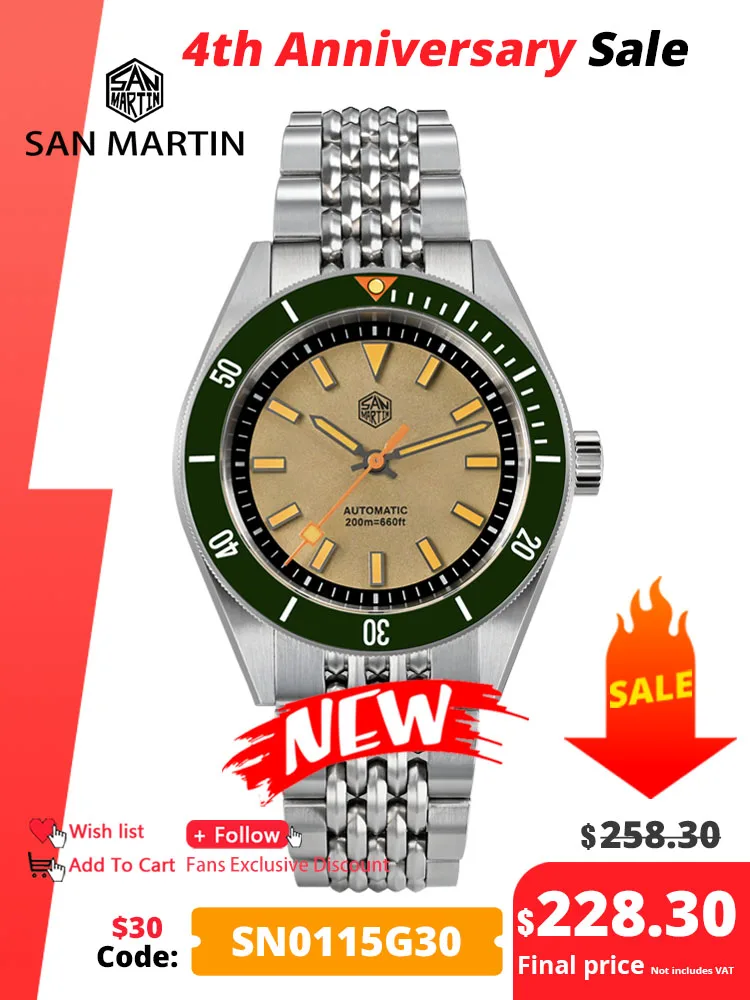 Top Trends: San Martin New 39.5mm Diver Watch Fashion Luxury NH35 Automatic Men Mechanical Watches Sapphire Waterproof 200m SN0115 Reloj Shoppable Styles