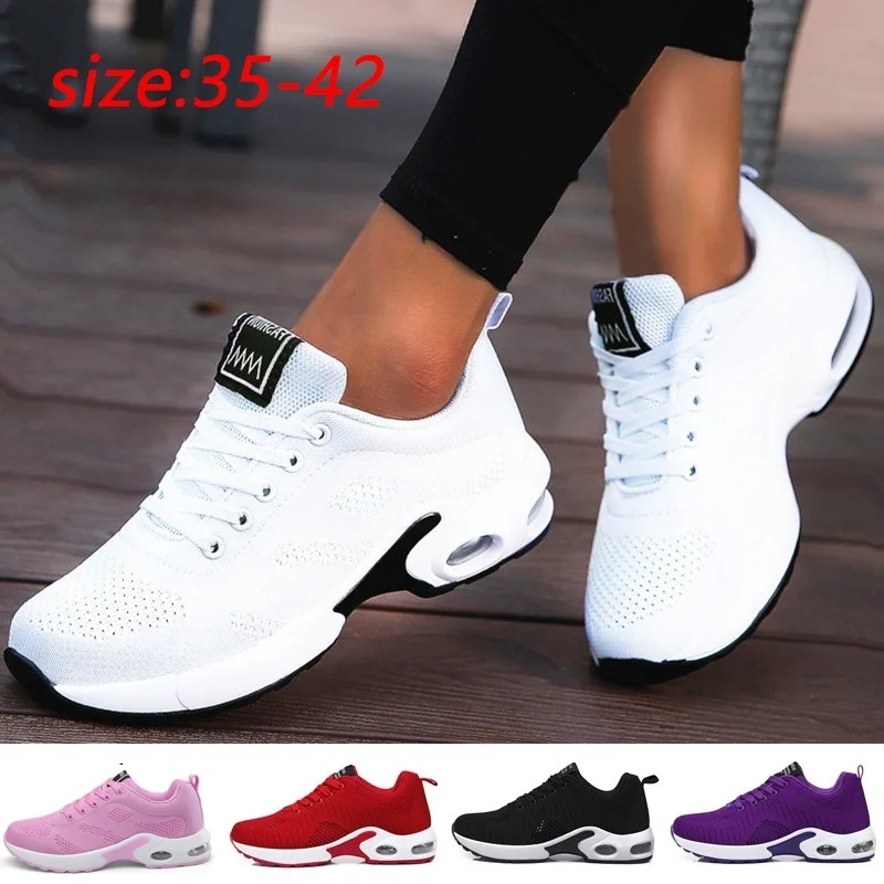 Top Trends: Fashion Women Lightweight Sneakers Running Shoes Outdoor Sports Shoes Breathable Mesh Comfort Running Shoes Air Cushion Lace Up Shoppable Styles