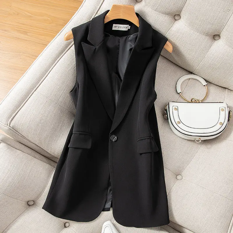 Top Trends: Fashion Women's Blazer Vest Cardigan Sleeveless Jacket Back Slit Leisure Basic Waistcoat Slim Fit New Cheap Wholesale Shoppable Styles - Image 3