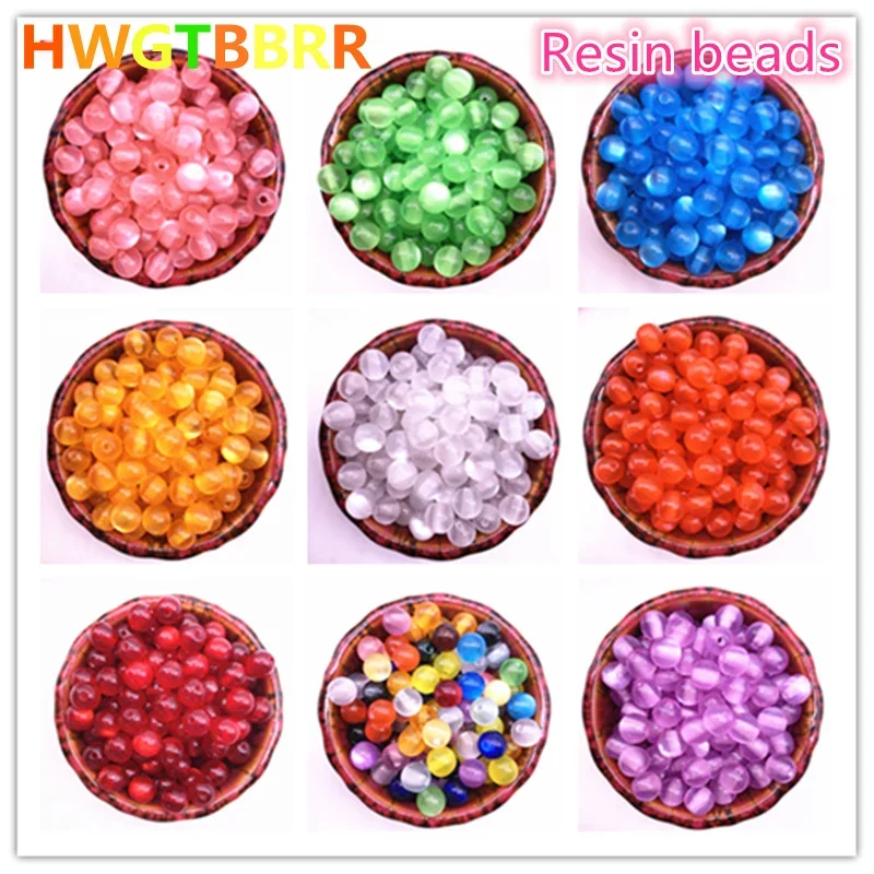 Top Trends: 50-200pcs 8mm Imitation Natural Opal Beads Round Resin Spacer Beads For Jewelry Making DIY Bracelet Accessories Shoppable Styles