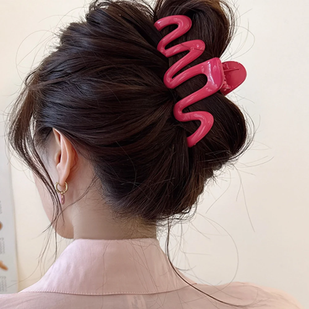 Top Trends: Fashion Acrylic Hair Claw Clip Large Wave Style Hairpins Hair Clamps Barrettes Hair Accessories Hairgrip Women Ponytail Headwear Shoppable Styles - Image 3