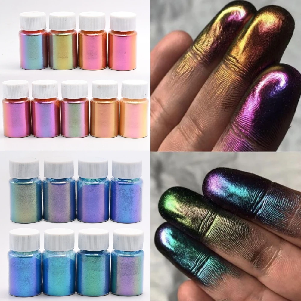 Top Trends: 1box Mirror Chameleons Resin Pigment Glitter Magic Discolored Pearlescent Powder Epoxy Dye Mica Powder Powdered Pigment Colorant Shoppable Styles