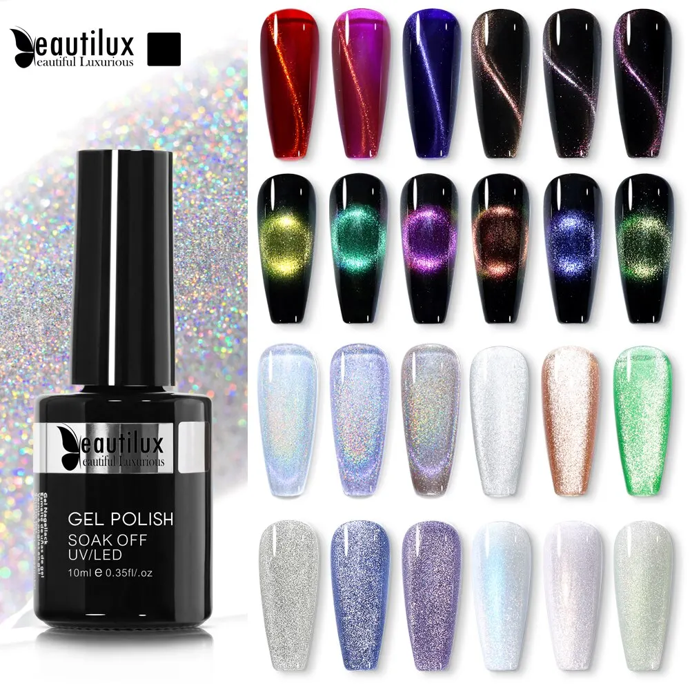 Top Trends: Beautilux Magnetic Cat Eye Nail Gel Polish Holographic Rainbow 4D 9D Chameleon Galaxy Nails Art Gels Varnish Lacquer 10ml Shoppable Styles