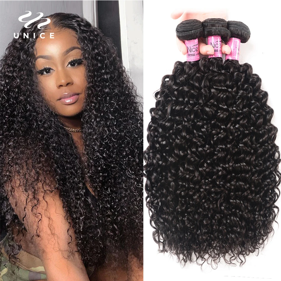 Top Trends: UNice Hair 100% Curly Weave Human Hair Bundles Remy Hair 8-26&quot; Brazilian Hair Weave Bundles Natural Color 10A 3 / 4 Bundles Deal Shoppable Styles