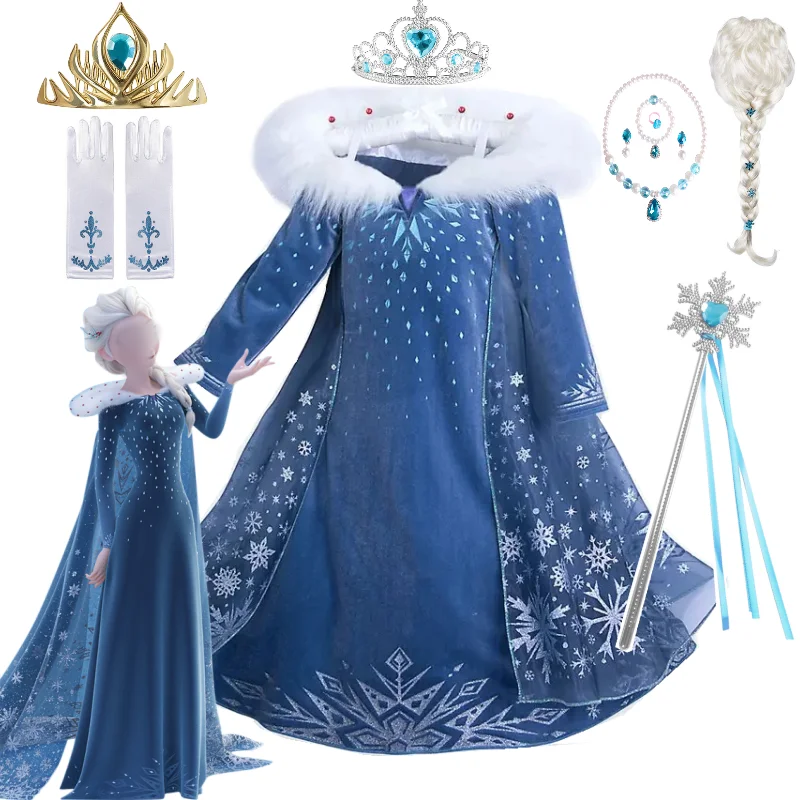 Top Trends: Girls Elsa Cosplay Princess Dress Winter Children Snow Queen Costumen Kids Halloween Carnival Birthday Holiday Party Dresses Shoppable Styles