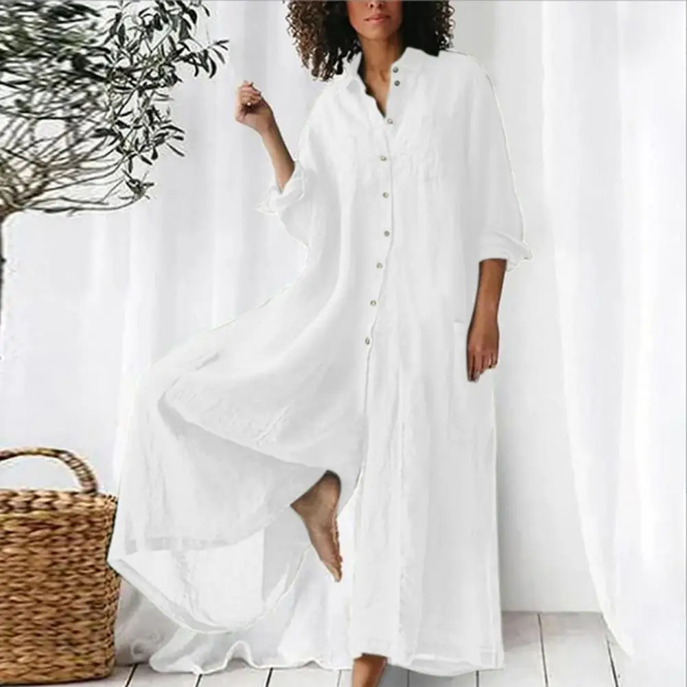 Top Trends: Women Jumpsuit Spring Summer Turndown Collar Loose Cotton Linen Breathable Casual Wide Legs Pants Long Romper Daily Wear Shoppable Styles