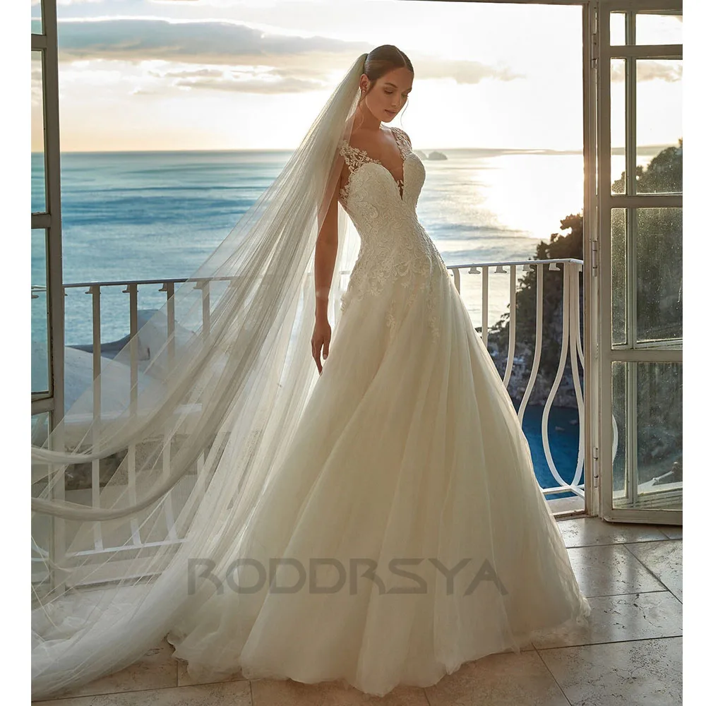 Top Trends: RODDRSYA Boho Elegant Wedding Dresses For Women 2023 V-Neck A-Line Appliques Backless With Button Vestidos De Novia Custom Made Shoppable Styles