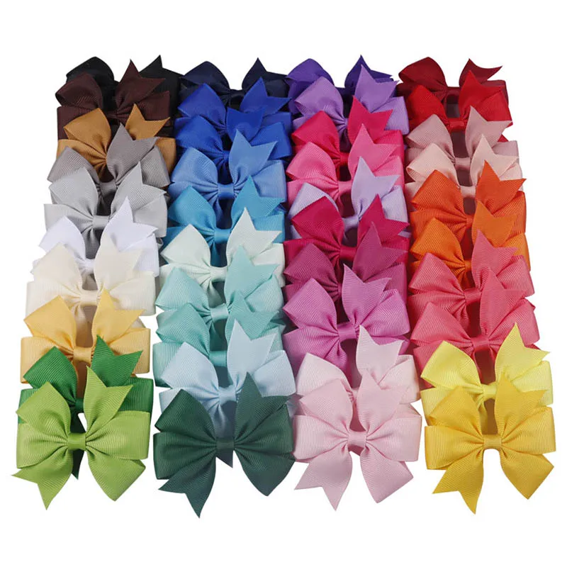 Top Trends: Xugar 5 / 10Pcs 3inch Solid Grosgrain Ribbon Bows Clips Hairpin Girl&#039;s Hair Bows Boutique Hair Clip Headware Kids Hair Accessories Shoppable Styles