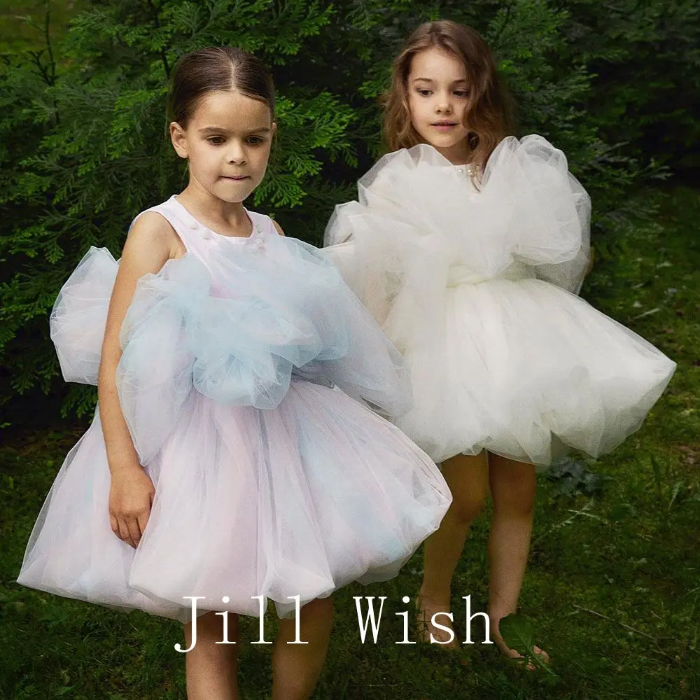 Top Trends: Jill Wish Elegant Ivory Girl Dress Beads Princess Baby Kids Wedding Birthday Party Evening Gown Communion Pageant 2024 J177 Shoppable Styles