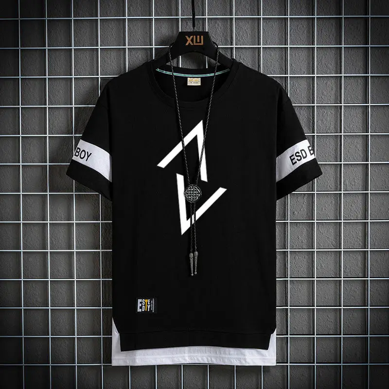 Top Trends: Fashion Men Printing T-shirts O-Neck Men Casual Streetwear Hip Hop Style Summer Thin Polyester Men Black Sports Short Sleeve Tee Shoppable Styles