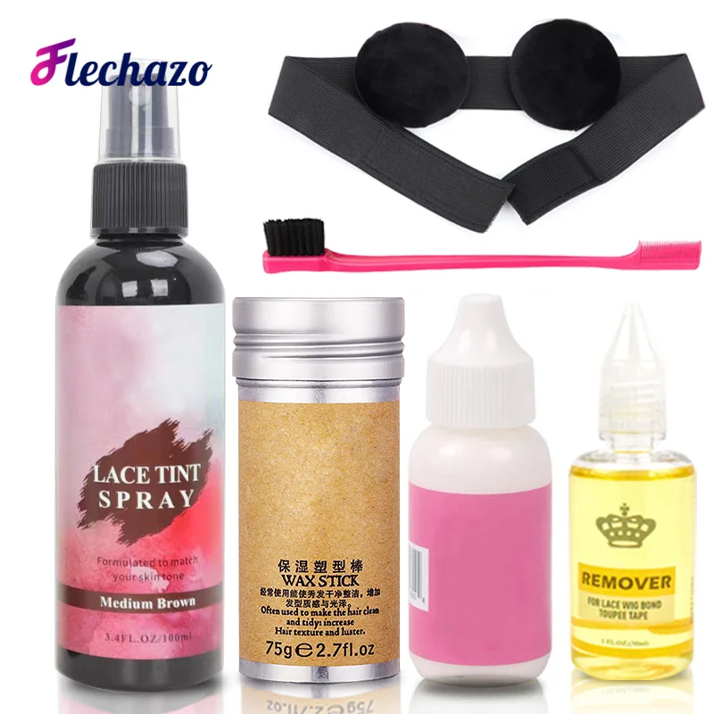 Top Trends: Lace Tint Melting Hair Spray Lace Hair Wigs Glue And Remover, Lace Melt Band With Ear Protector, Hair Wax Stick And Hair Brush Shoppable Styles