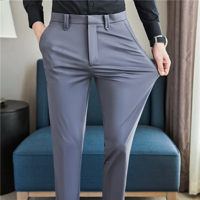 Top Trends: Brand Clothing Men Have High Spring Elasticity Business Trousers / Male Slim Fit Solid Color Dress Suit Pants Casual Pants 38 Shoppable Styles - Image 4