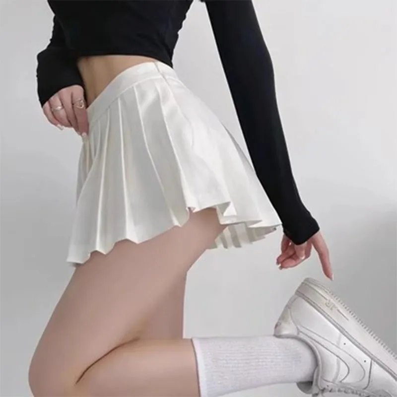 Top Trends: Pleated Skirt Without Shorts Women High Waist Mini Skirts Fashon Sexy Woman Short Skirt Black A-line Ladies Girls Mini Skirts Shoppable Styles