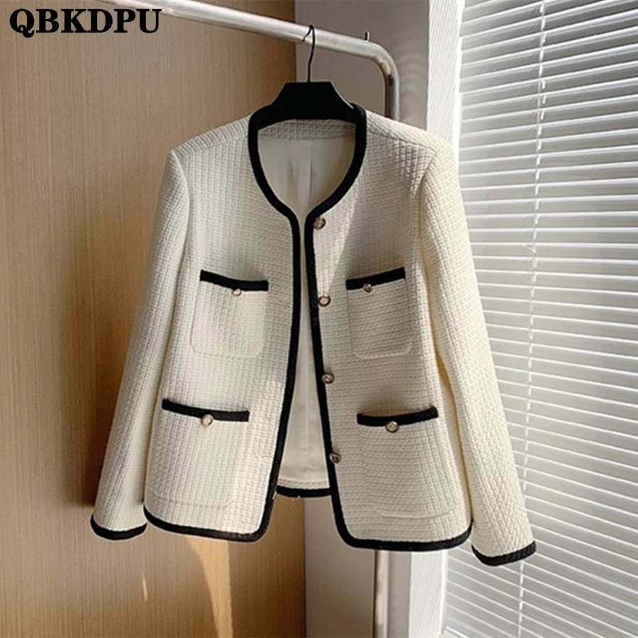 Top Trends: Elegant Luxury Cropprd Tweed Jackets Women Single Breasted Coats Korean Chic Slim Outwear Oversize 3xl Spring Vintage Chaquetas Shoppable Styles