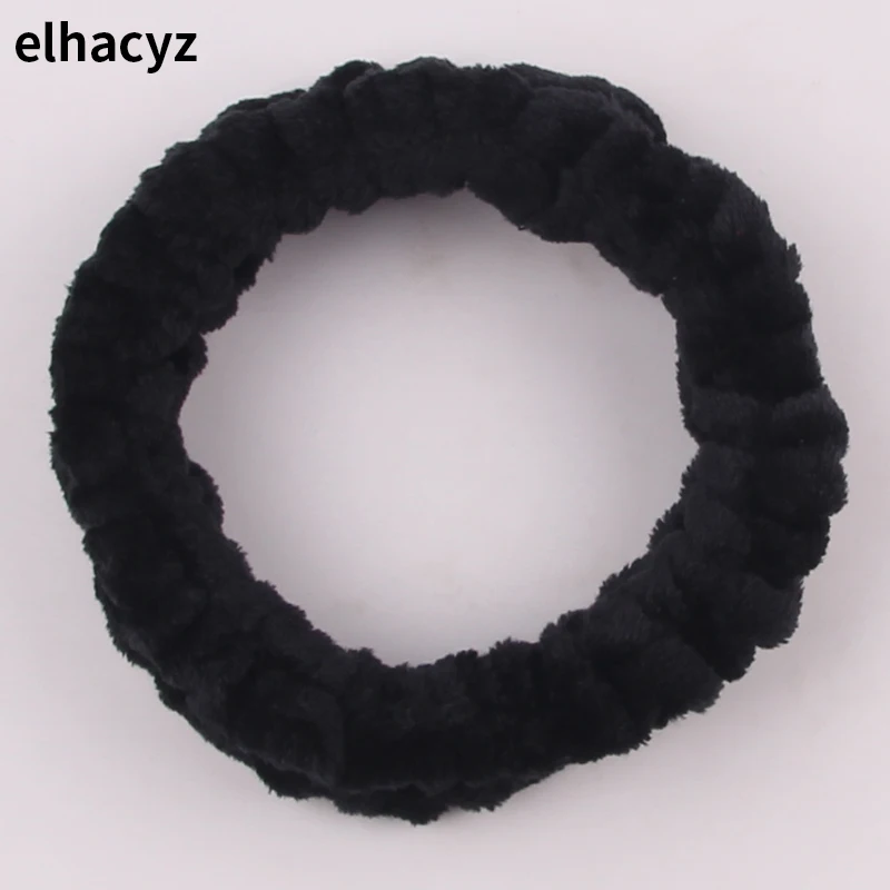 Top Trends: Chic Solid Coral Fleece Soft Elastic Spa Facial Hairband Girls Wash Face Head Wear Makeup Headband 2024 Women Hair Accessories Shoppable Styles - Image 5