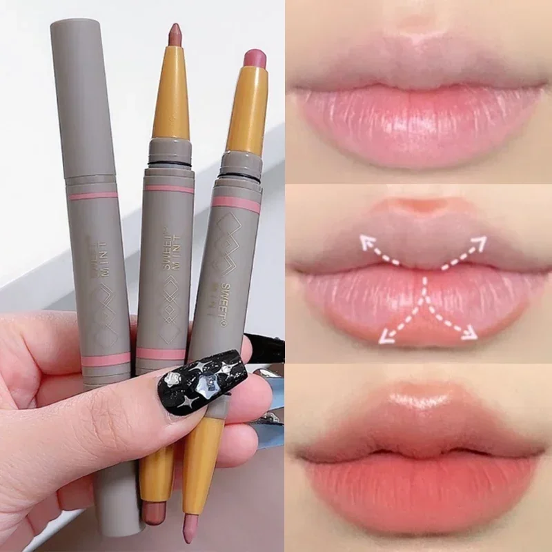 Top Trends: Matte Lipstick Pen Lip Liner Pencil Cosmetics Double Sided Waterproof Long Lasting Nude Pink Lip Liner Contouring Korean Makeup Shoppable Styles