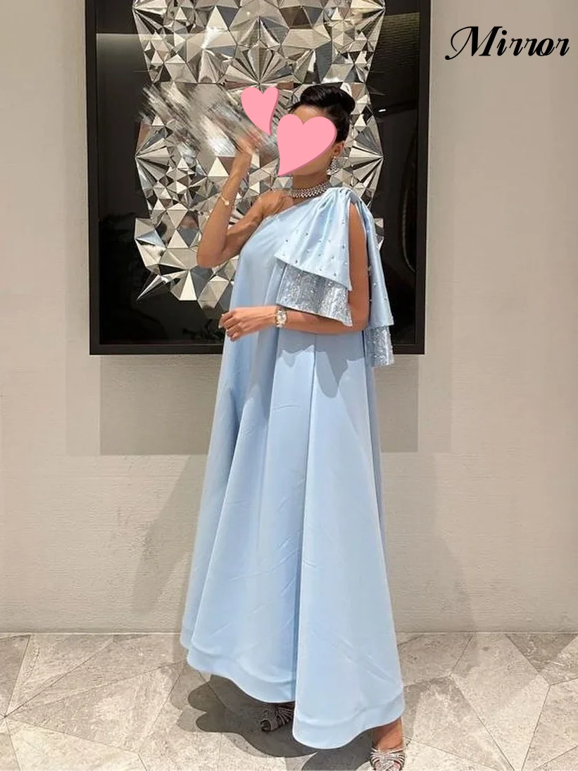 Top Trends: Mirror Dress Elegant Vintage Sweet Sky-Blue Bow Pearl Beaded Formal Occasion Prom Dress Evening Party Gowns Can Be Customized Shoppable Styles