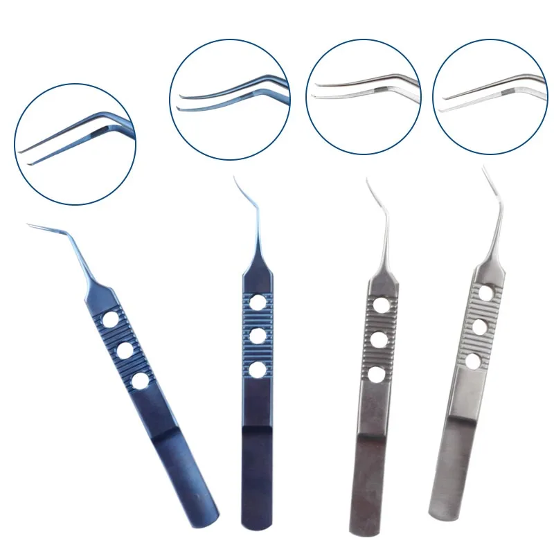 Top Trends: Capsulorhexis Tweezers Stainless Steel Titanium Alloy Autoclavable Ophthalmic Forceps Curved Angle Type Ophthalmic Instrument Shoppable Styles