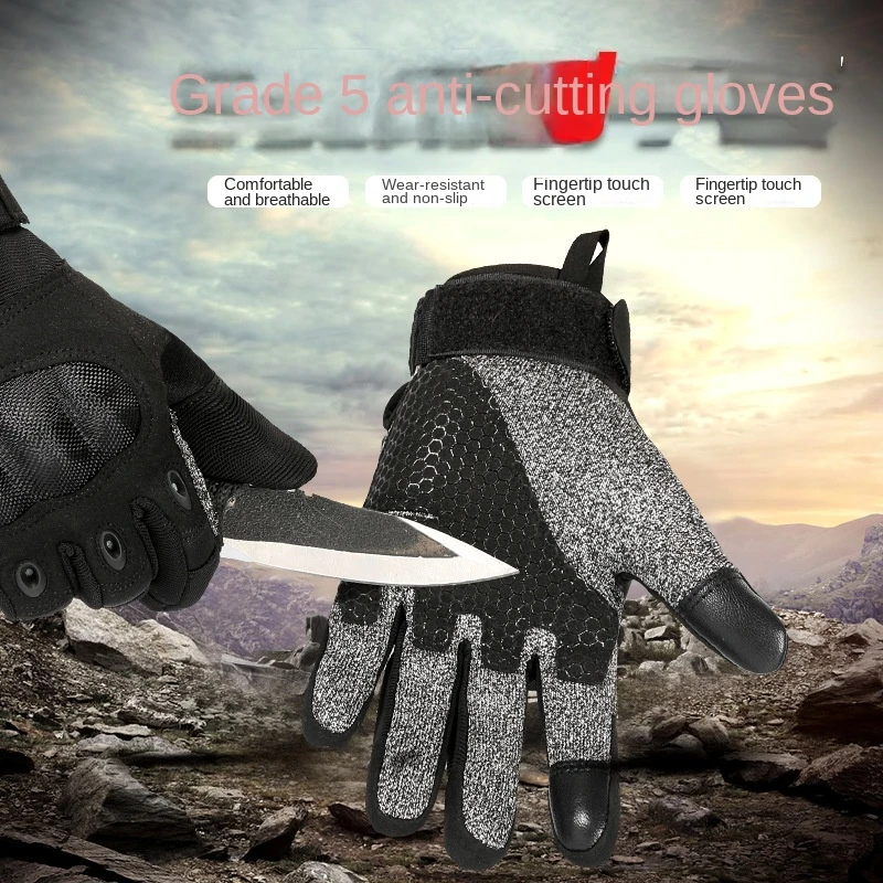 Top Trends: Level 5 Tactical Gloves Professional Anti-cutting Anti-stab Military Tactical Gloves Full Finger Men Special Forces Combat Glove Shoppable Styles