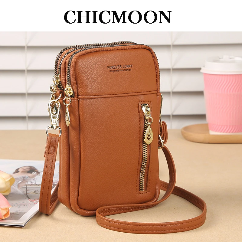 Top Trends: 3 Layers Mini Shoulder Bag For Women Brand Soft Leather Ladies Purse Small Women&#039;s Handbag Fashion Square Phone Crossbody Bags Shoppable Styles