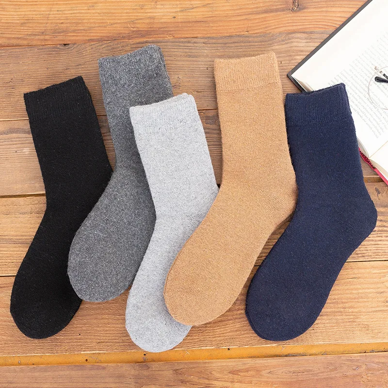 Top Trends: 2022 New Winter Super Thicker Warm Socks Wool Male Men Women Socks Solid Socks Merino Wool Socks Against Cold Snow Terry Socks Shoppable Styles - Image 6