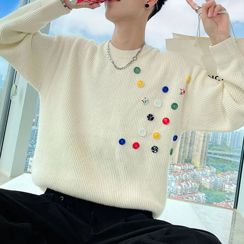 Top Trends: 2023 Autumn Winter KPOP Fashion Style Harajuku Slim Fit Tops Loose Casual All Match Knitwear Insert O Neck Long Sleeve Sweaters Shoppable Styles